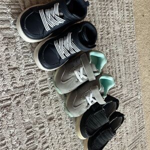 Stylish Kids Shoes Set - Black, Gray, and Black